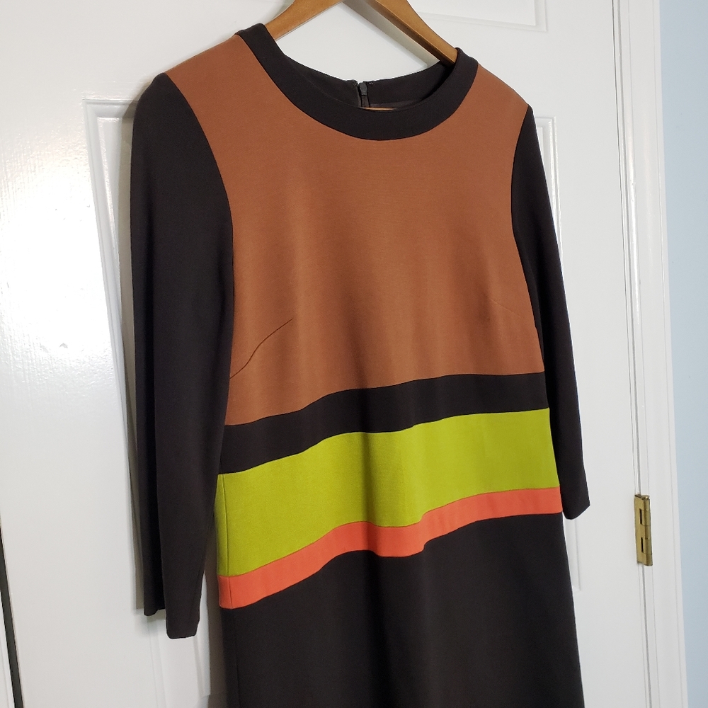 W By Worth Color Block Retro 60's Mod Sheath Dress - image 8